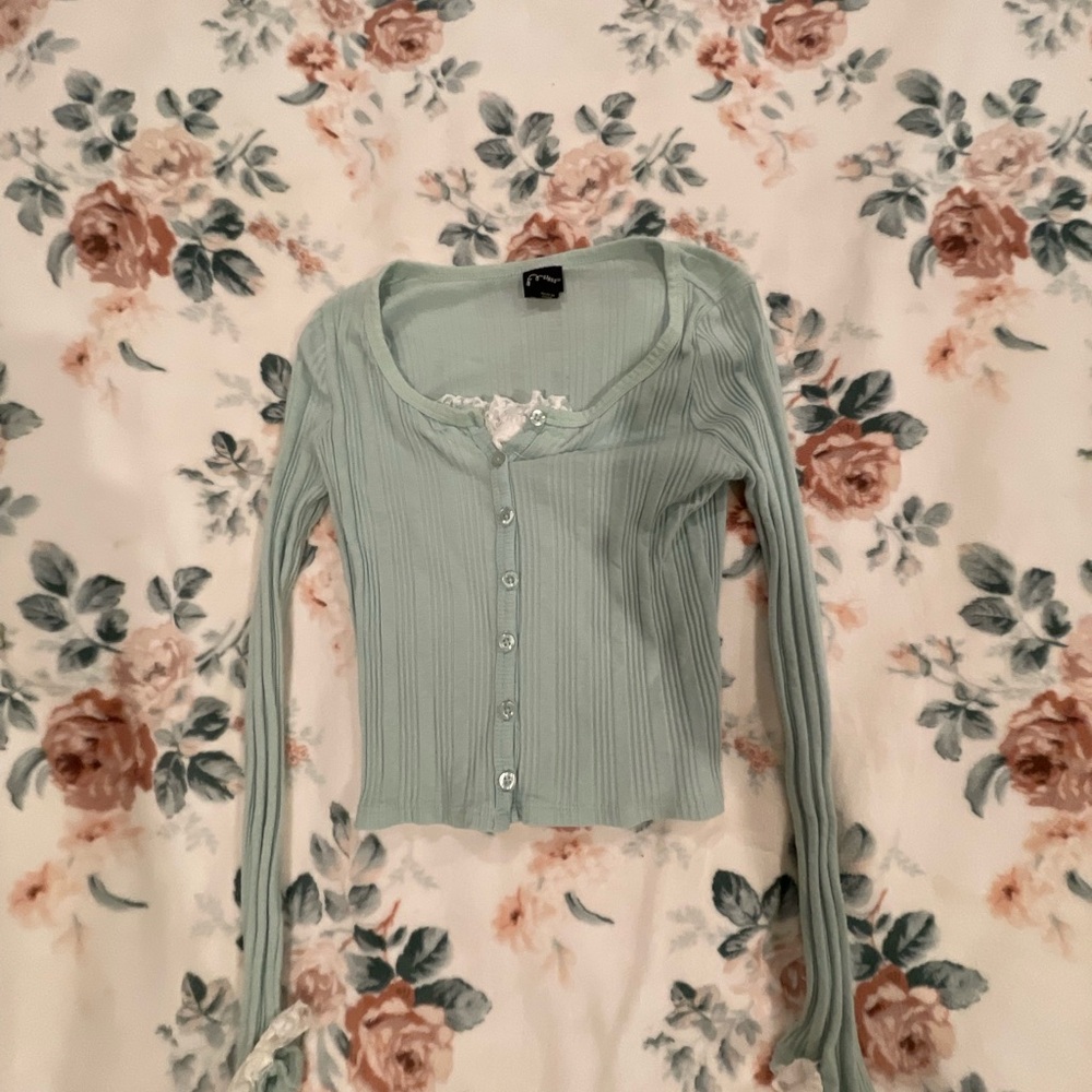 Art Class Mint Green Ribbed Top